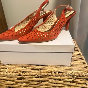 “Summer Coral” Slingback Heels